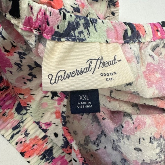 Universal Thread floral print one shoulder puff sleeve cropped top size XXL - Picture 9 of 10